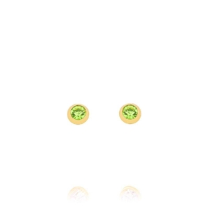 BRINCO INFANTIL PONTO DE LUZ 2MM VERDE - BANHO DE OURO 18K