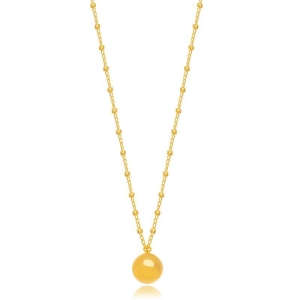 COLAR ESFERA POLIDA EM BANHO DE OURO 18K