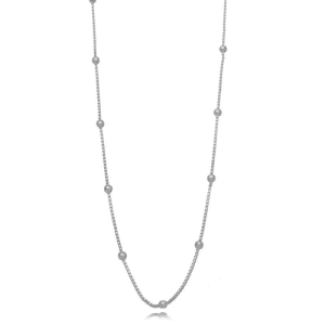 COLAR CHOKER VENEZIANA COM BOLINHAS BANHO RÓDIO BRANCO