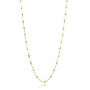 COLAR CORRENTE COM ESFERAS EM OURO 18K - 54CM