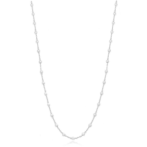 COLAR LONGO COM PÉROLAS EM RÓDIO BRANCO - 70CM