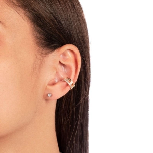 PIERCING DE PRESSÃO DOUBLE LINE COM ZIRCÔNIAS -  BANHO DE OURO 18K