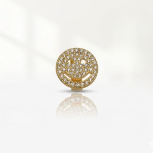 PINGENTE SMILE CRAVEJADO  BANHO DE OURO 18K
