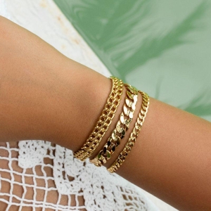 PULSEIRA GRUMET EM BANHO DE OURO 18K