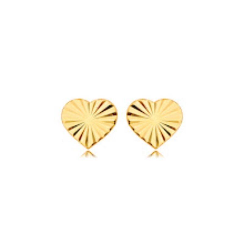 BRINCO CORAÇÃO DETALHADO EM BANHO DE OURO 18K