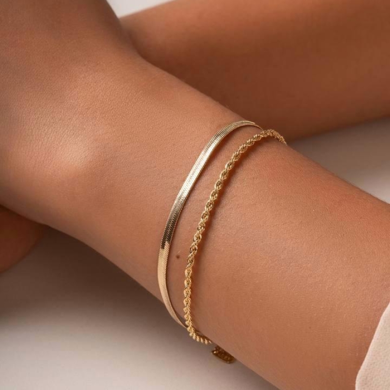 PULSEIRA FITA LISA EM BANHO DE OURO 18K