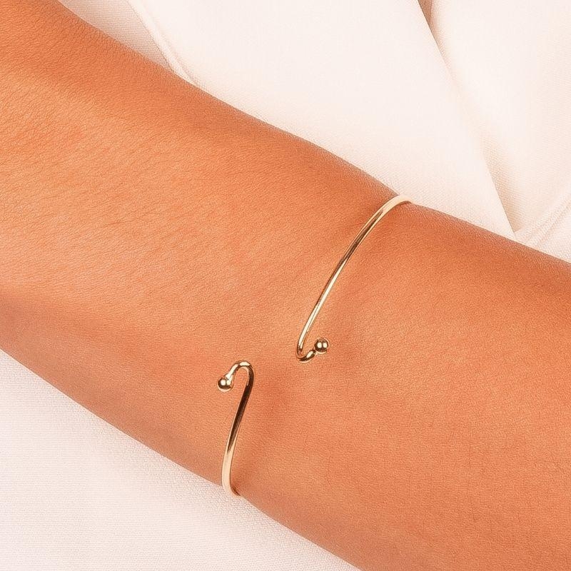 PULSEIRA BRACELETE FINO LISO EM BANHO DE OURO 18K