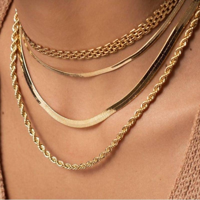 COLAR CORDÃO BAIANO EM BANHO DE OURO 18K