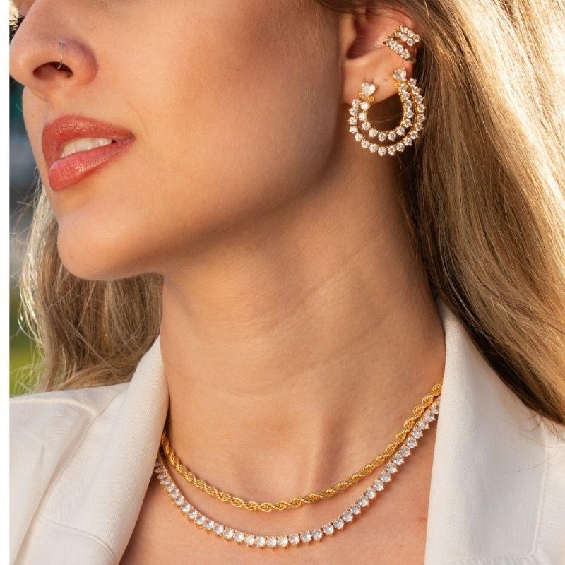 COLAR CHOKER CORDÃO BAIANO EM BANHO DE OURO 18K