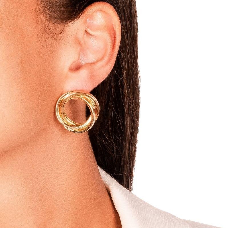 BRINCO NÓ EM BANHO DE OURO 18K