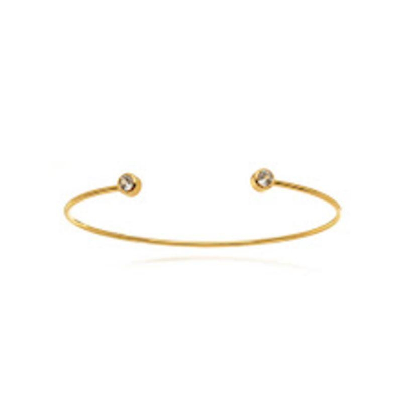 PULSEIRA BRACELETE CRISTAL EM BANHO DE OURO 18K