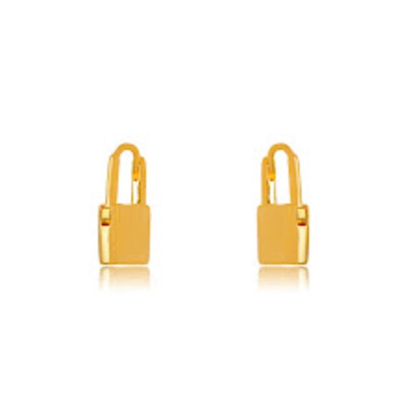 BRINCO ARGOLA CADEADO EM BANHO DE OURO 18K