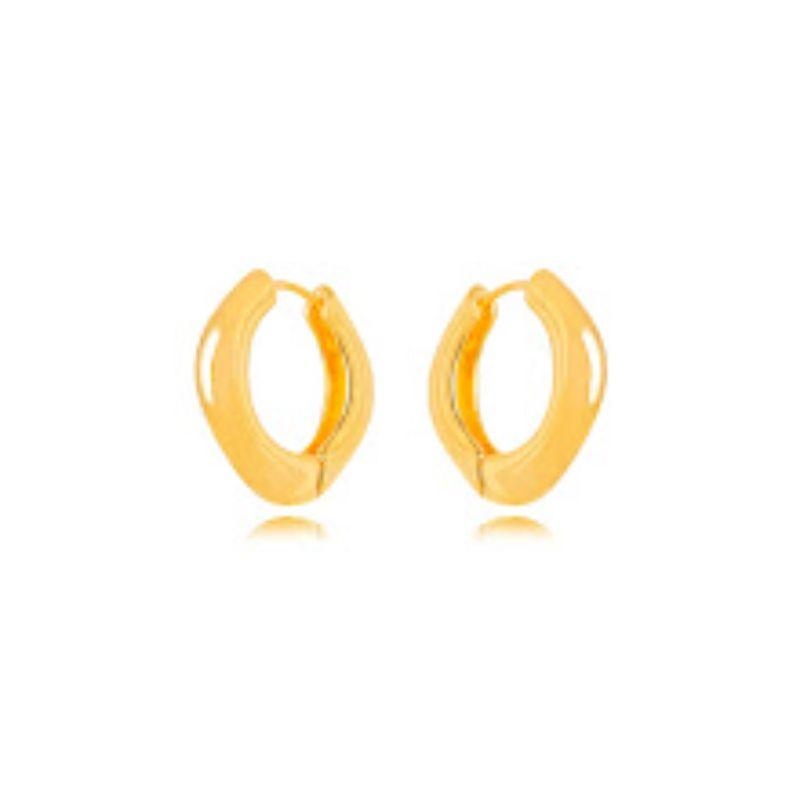 BRINCO ARGOLA LISA EM BANHO DE OURO 18K