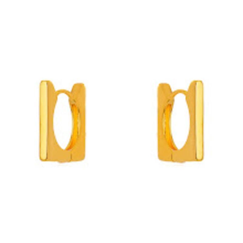 BRINCO ARGOLA LISA QUADRADA EM BANHO DE OURO 18K