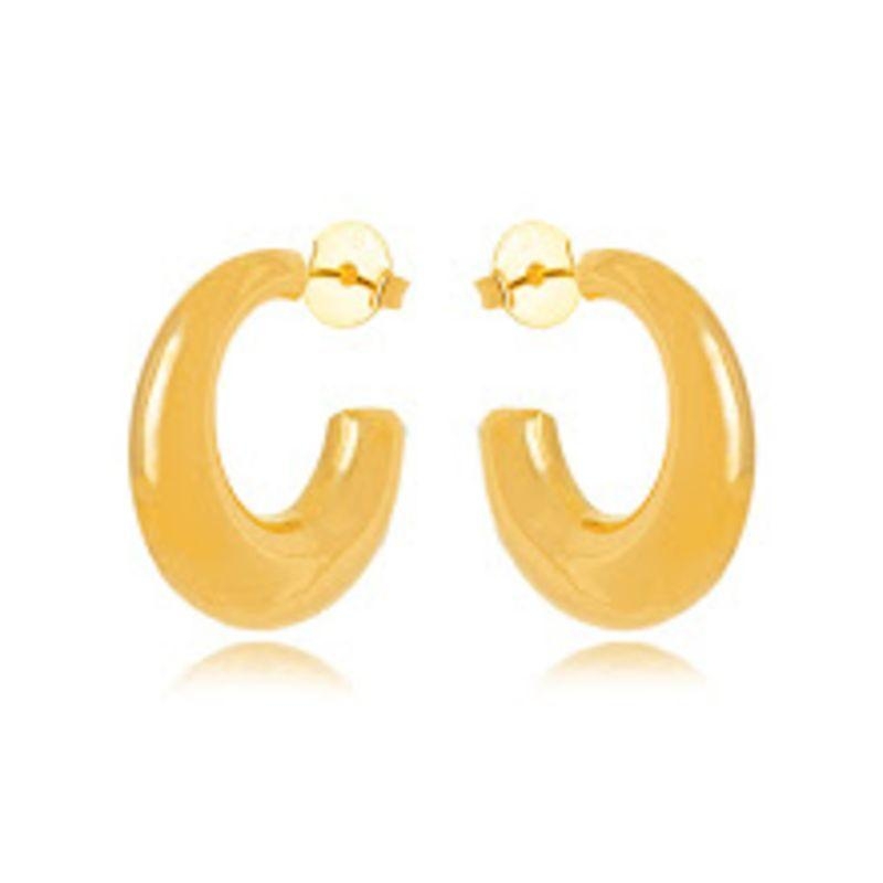 BRINCO ARGOLA LISA EM BANHO DE OURO 18K