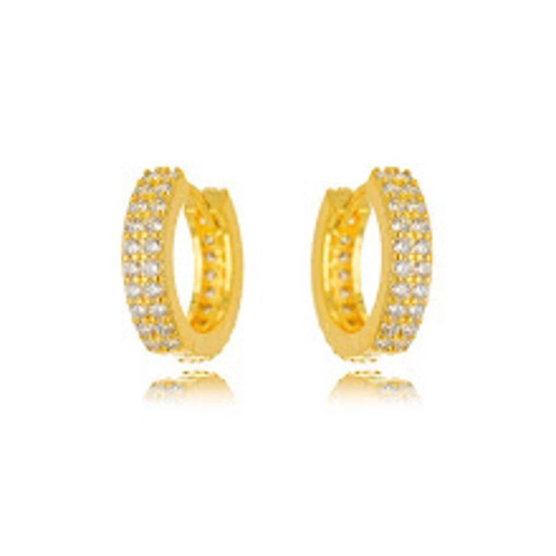 BRINCO ARGOLA MICRO ZIRCÔNIA EM BANHO DE OURO 18K
