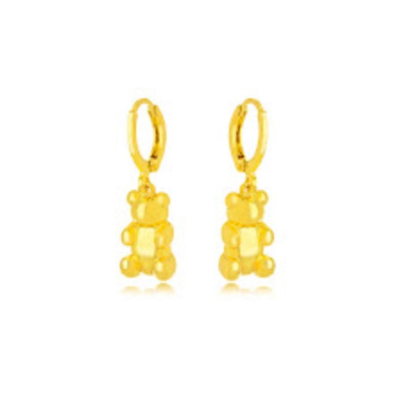 BRINCO ARGOLA URSO LISO EM BANHO DE OURO 18K