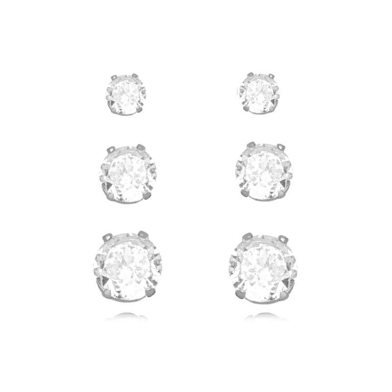 BRINCO TRIO PONTO DE LUZ P EM BANHO DE RÓDIO BRANCO