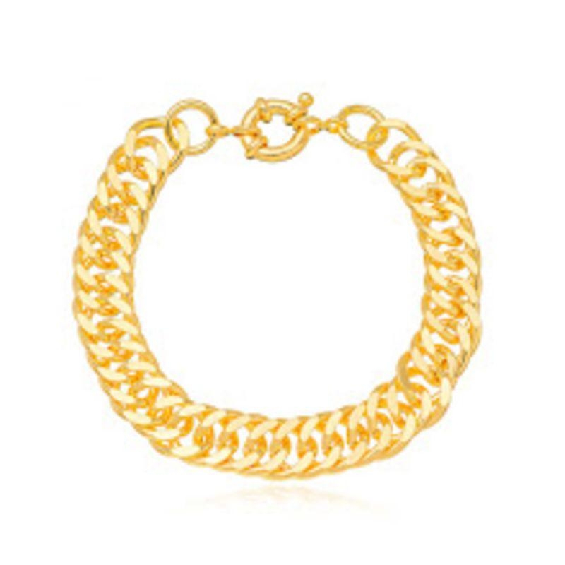PULSEIRA ELOS LISOS EM BANHO DE OURO 18K