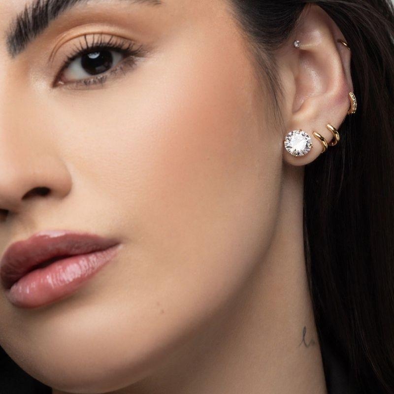 BRINCO PONTO DE LUZ - G EM BANHO DE OURO 18K