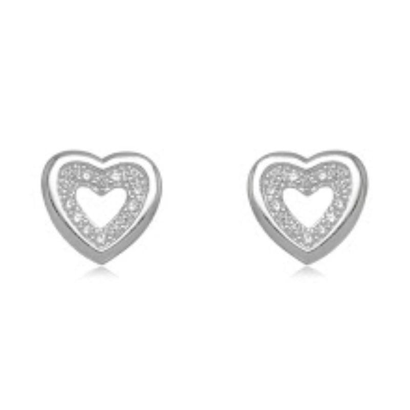 BRINCO CORAÇÃO CRAVEJADO EM PRATA 925