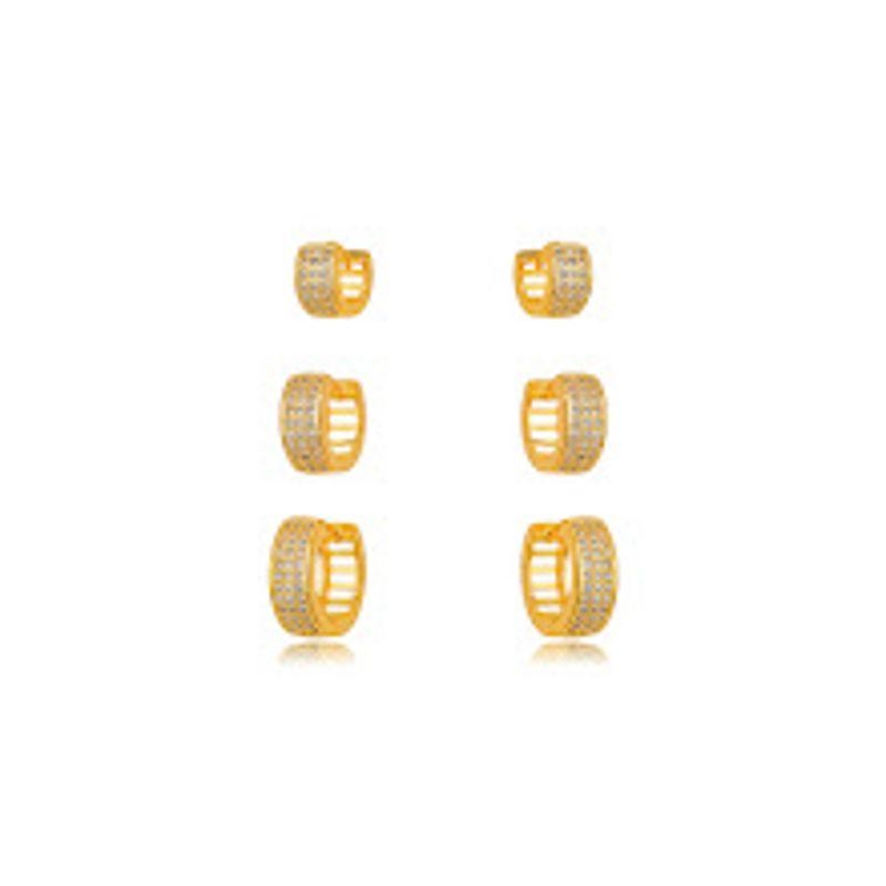 BRINCO TRIO ARGOLA EM BANHO DE OURO 18K