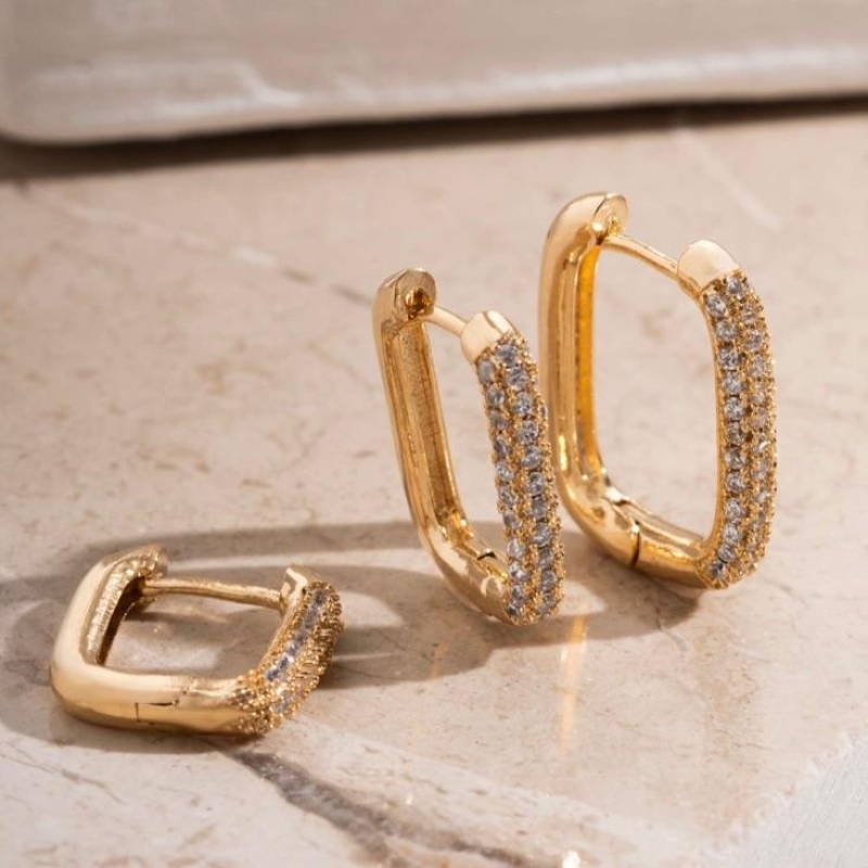 BRINCO TRIO ARGOLA MICRO ZIRCÔNIA EM BANHO DE OURO 18K