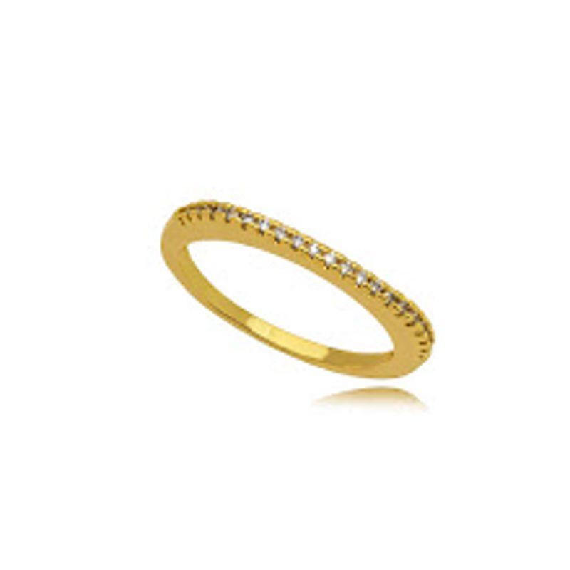 ANEL APARADOR MICRO ZIRCÔNIA EM BANHO DE OURO 18K