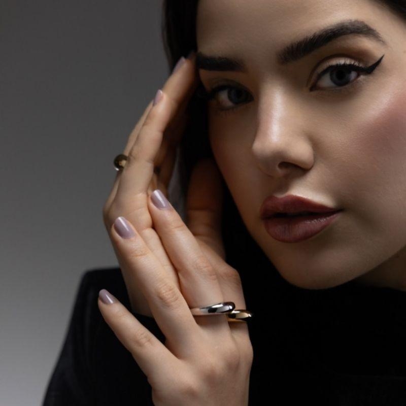 ANEL LISO EM BANHO DE OURO 18K