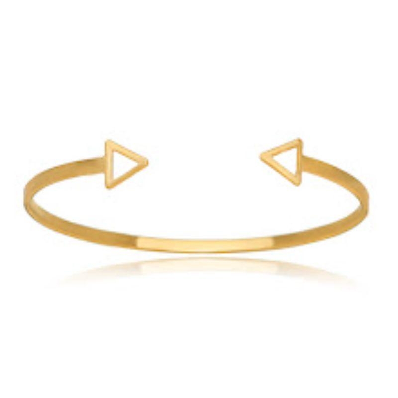 BRACELETE TRIANGULO VAZADO LISO EM BANHO DE OURO 18K