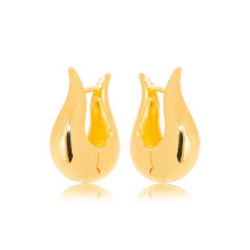 BRINCO ARGOLA LISA EM BANHO DE OURO 18K