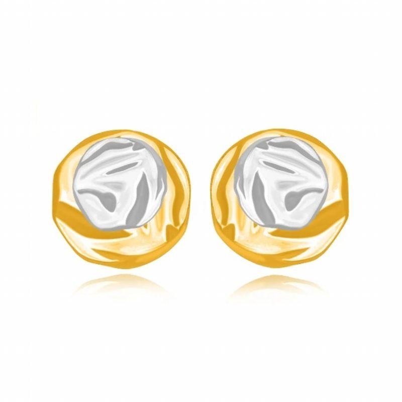 BRINCO ORGÂNICO EM BANHO DE RÓDIO BRANCO E OURO 18K