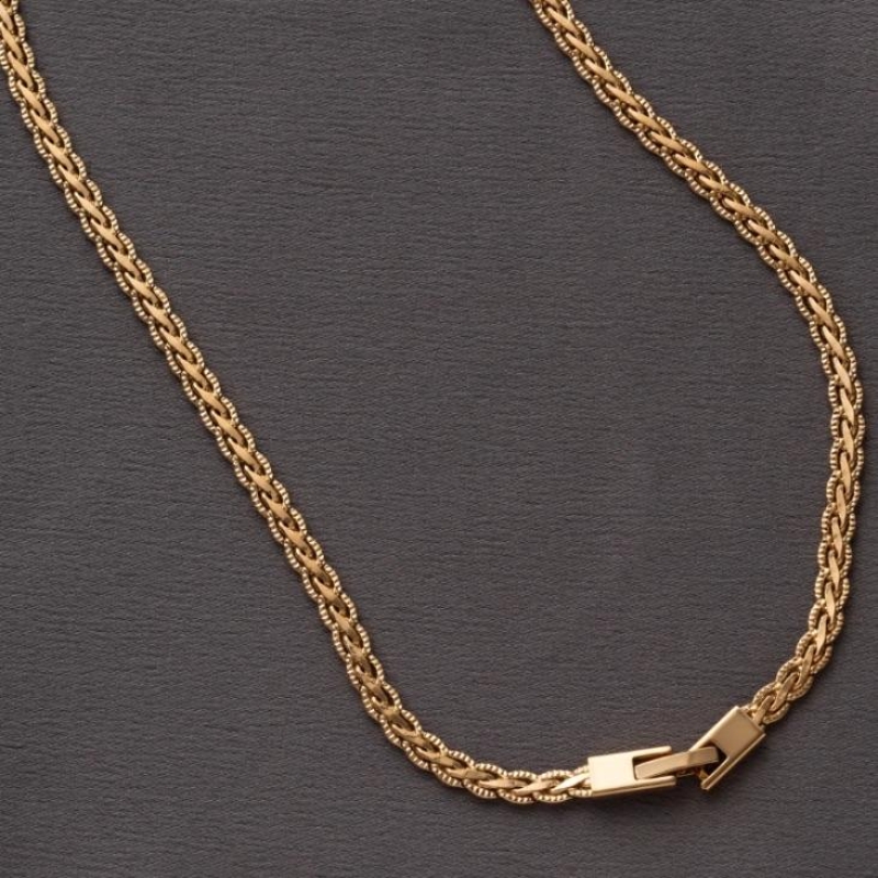 COLAR CHOKER DETALHADA LISA EM BANHO DE OURO 18K