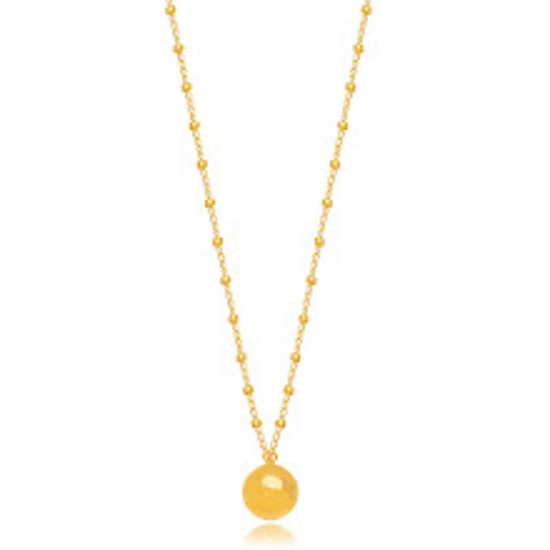 COLAR BOLAS LISAS EM BANHO DE OURO 18K