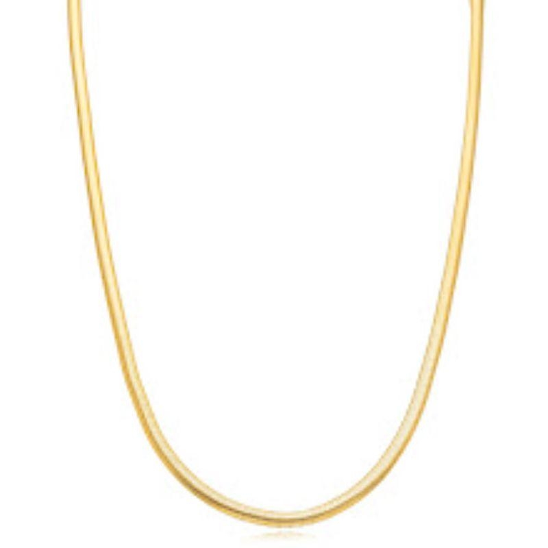 COLAR CHOKER MALHA ROLIÇA LISA EM BANHO DE OURO 18K
