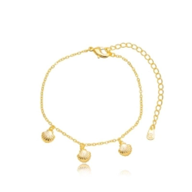 PULSEIRA CONCHAS LISAS EM BANHO DE OURO 18K