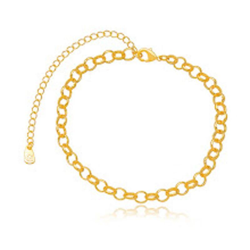 PULSEIRA ELOS LISOS EM BANHO DE OURO 18K