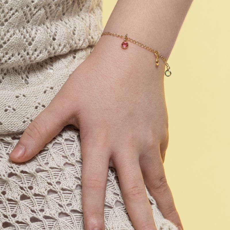 PULSEIRA CRISTAIS COLOR EM BANHO DE OURO 18K