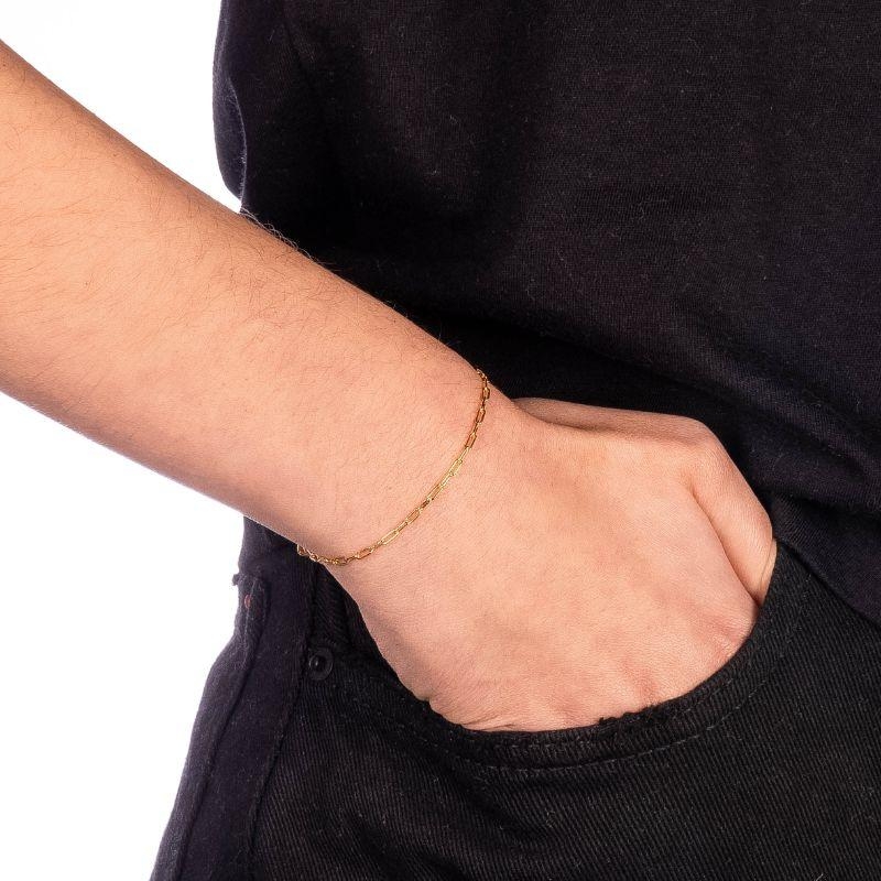 PULSEIRA ELOS LISOS MENINO EM BANHO DE OURO 18K