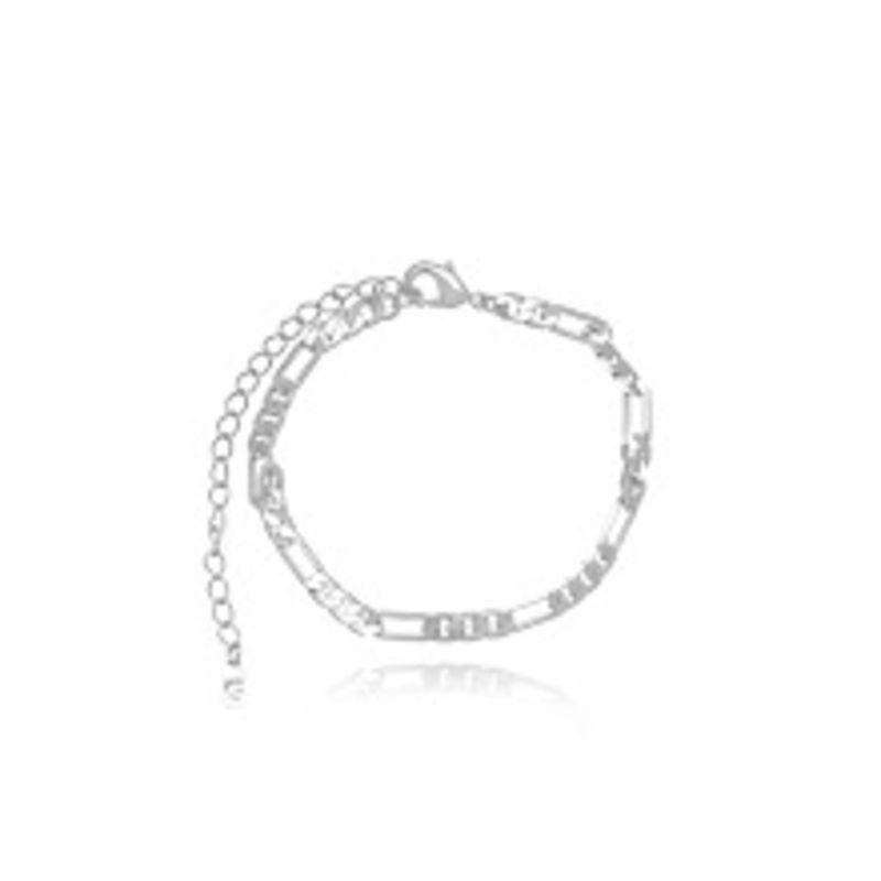 PULSEIRA ELOS 3X1 MASCULINA EM BANHO DE RÓDIO BRANCO