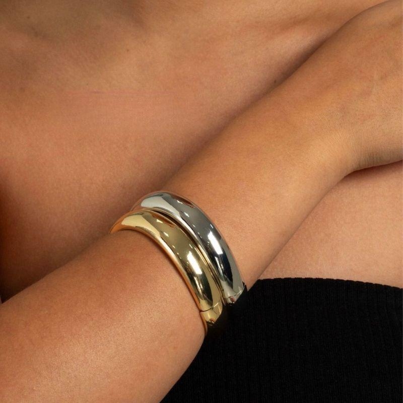 PULSEIRA BRACELETE LISO EM BANHO DE OURO 18K