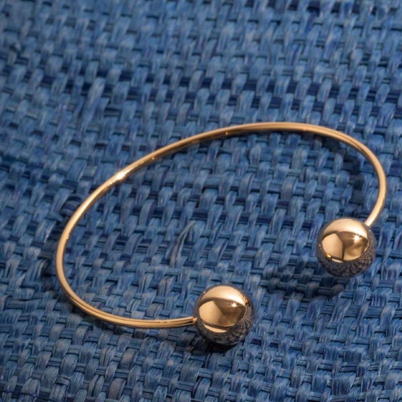 BRACELETE BOLAS LISAS EM BANHO DE OURO 18K