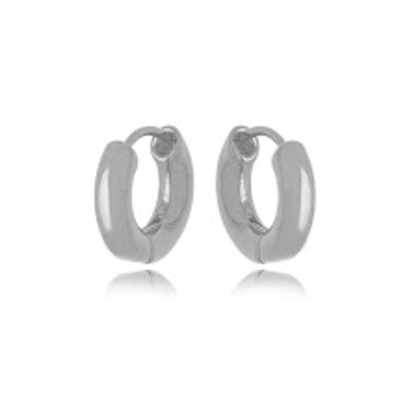 BRINCO ARGOLA LISA EM BANHO DE RÓDIO BRANCO