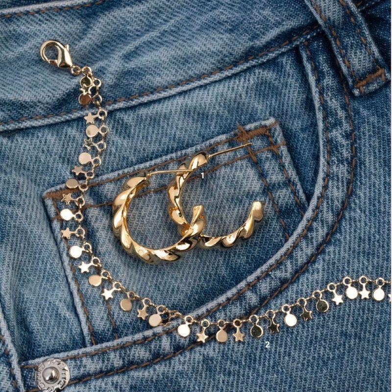 BRINCO ARGOLA TRANÇADO EM BANHO DE OURO 18K