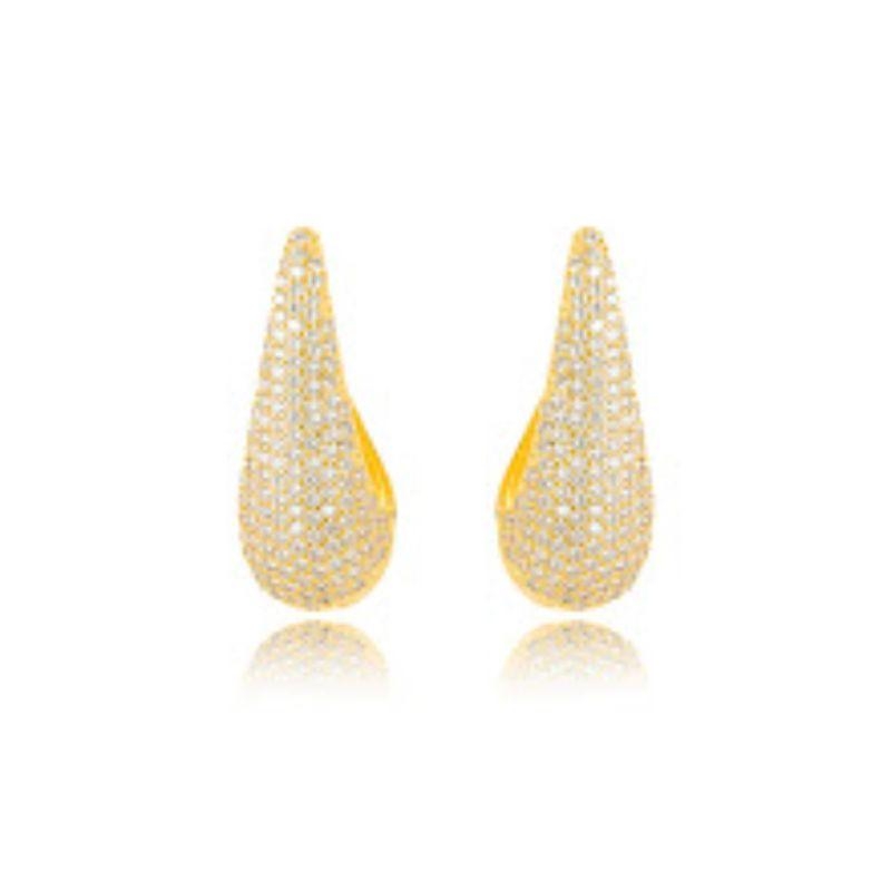 BRINCO GOTA MICRO ZIRCÔNIA EM BANHO DE OURO 18K
