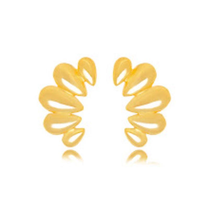 BRINCO GOTAS LISAS EM BANHO DE OURO 18K