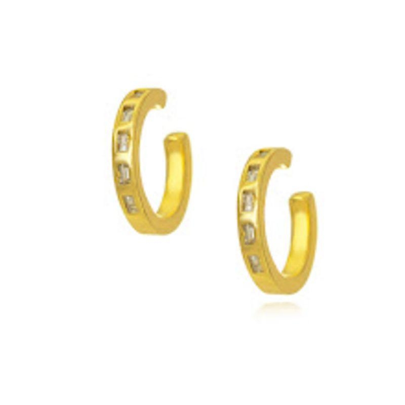 PIERCING DUPLO CRISTAIS EM BANHO DE OURO 18K