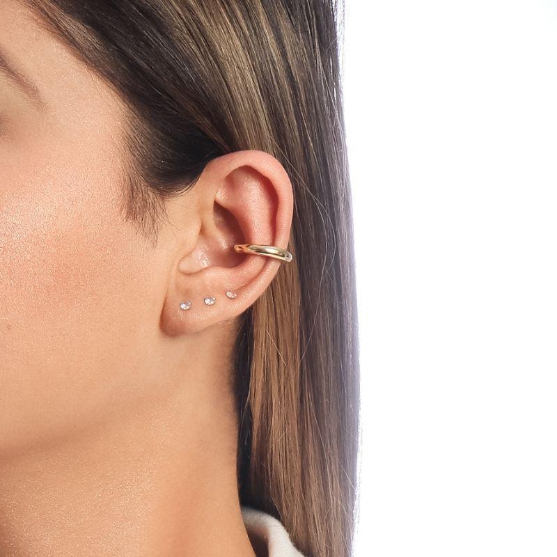 PIERCING TUBO LISO EM BANHO DE OURO 18K