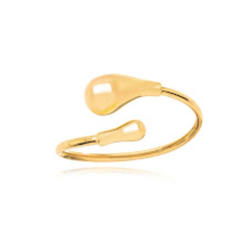 PULSEIRA BRACELETE GOTA LISA EM BANHO DE OURO 18K