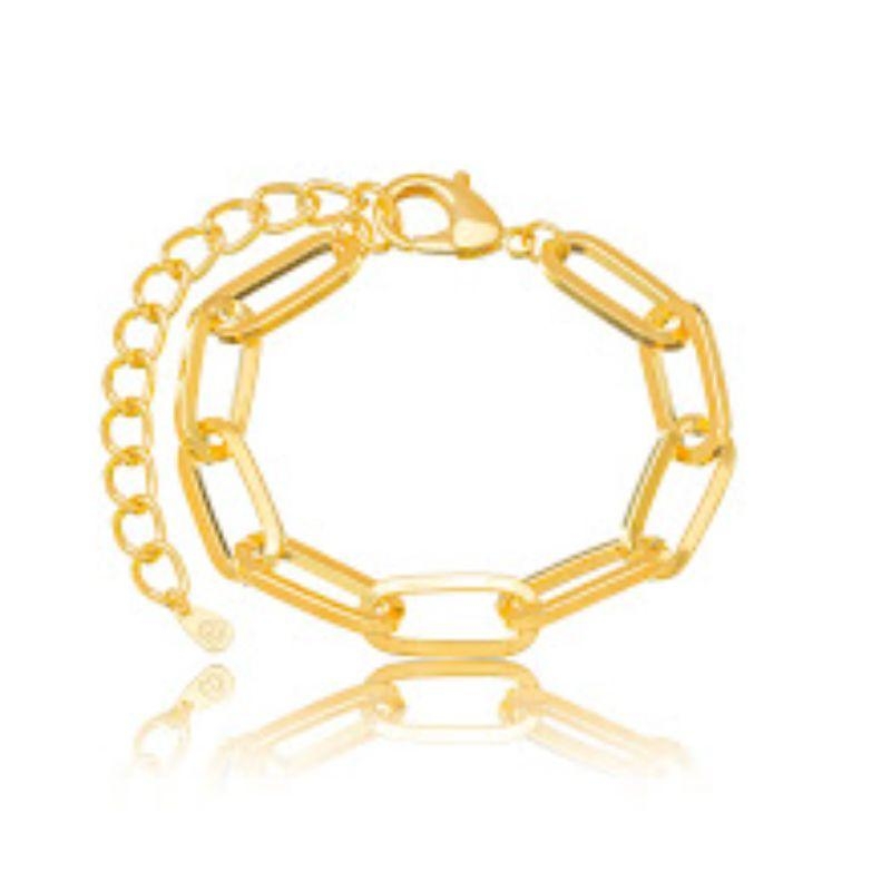 PULSEIRA ELOS LISOS EM BANHO DE OURO 18K